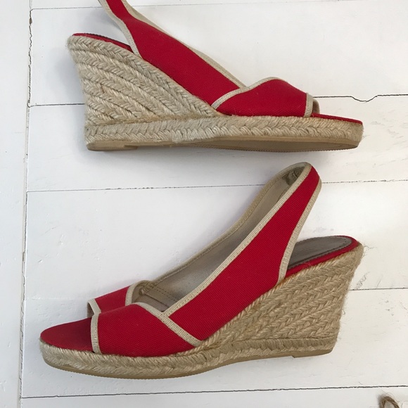 J. Crew Shoes - J. Crew Canvas & Raffia Wedges NWOT